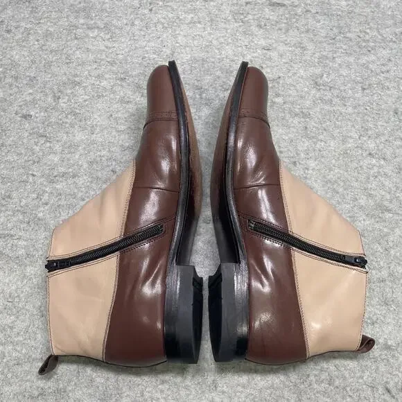 Stacy Adams Madison Mens 11 EE WW Brown Tan Leather Spat Boots Cap Toe Steampunk - Picture 12 of 13